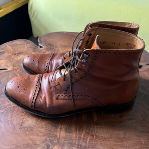 Antonio Maurizi Chestnut Brown Leather Brogue Chukka Boots